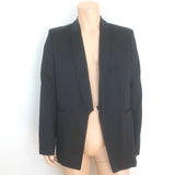 Ann Demeulemeester Satin Blazer Black Size Extra Large One-Button Jacket NEW