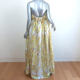 Bernadette Empire Waist Maxi Dress Birgit Blossom Print Taffeta Size 42