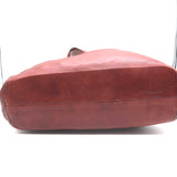 Henry Beguelin Wood Toggle Tote Red Leather Large Shoulder Bag