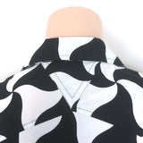 Bottega Veneta Wavy Triangle Print Short Sleeve Shirt Black/White Size 48