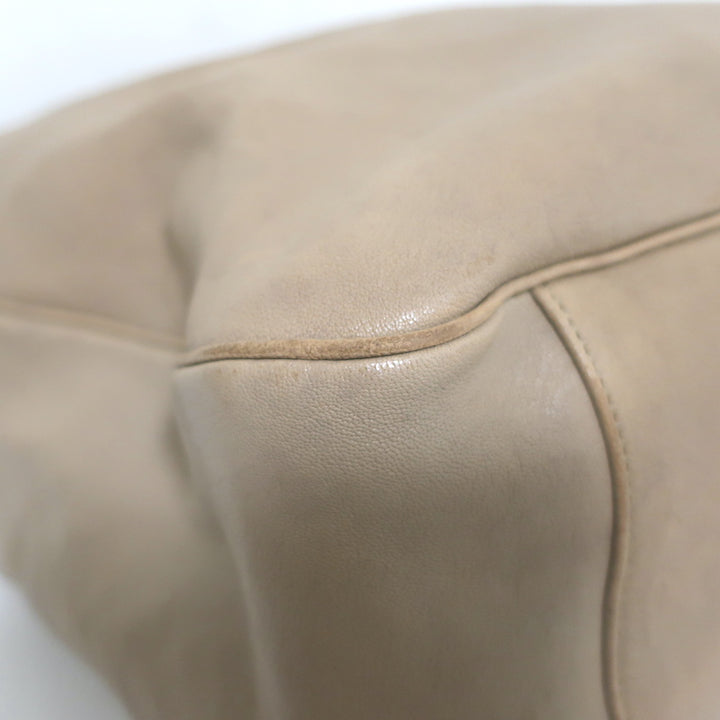 Yves Saint Laurent Roady Hobo Beige Leather Large Shoulder Bag