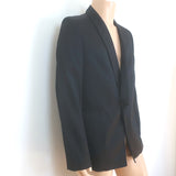 Ann Demeulemeester Satin Blazer Black Size Extra Large One-Button Jacket NEW