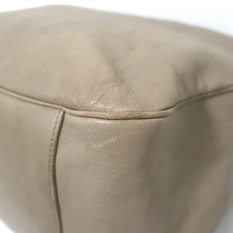 Yves Saint Laurent Roady Hobo Beige Leather Large Shoulder Bag