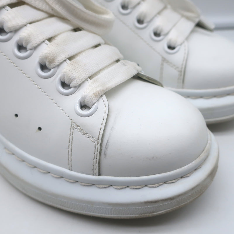 Alexander McQueen Oversized Sneakers White Leather &amp; Leopard Suede Size 36