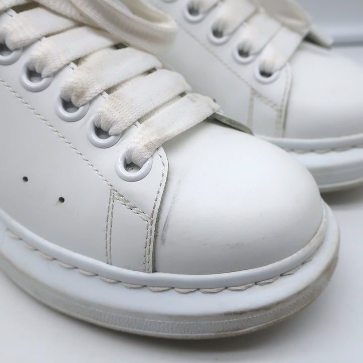 Alexander McQueen Oversized Sneakers White Leather &amp; Leopard Suede Size 36