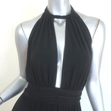 MISA Carissa Backless Halter Dress Black Stretch Jersey Size Extra Small NEW