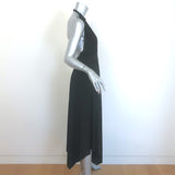 MISA Carissa Backless Halter Dress Black Stretch Jersey Size Extra Small NEW