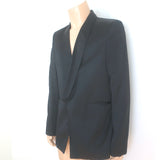 Ann Demeulemeester Satin Blazer Black Size Extra Large One-Button Jacket NEW