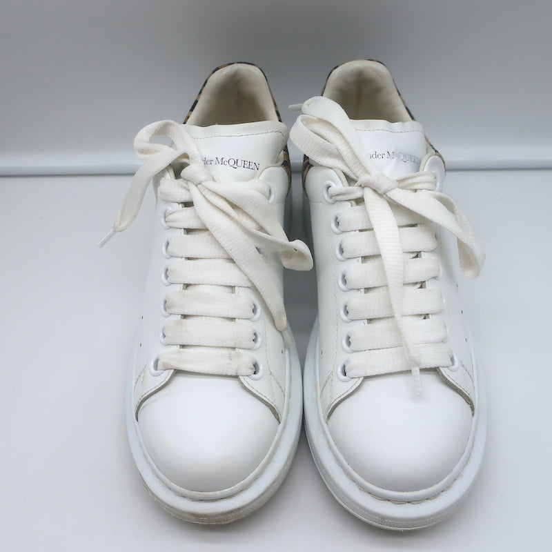 Alexander McQueen Oversized Sneakers White Leather &amp; Leopard Suede Size 36