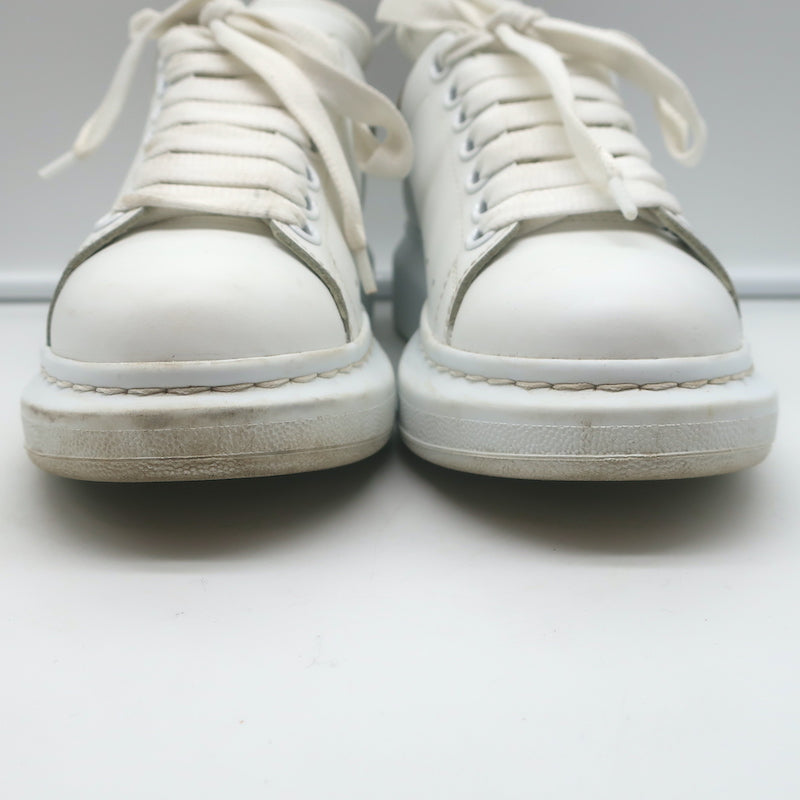 Alexander McQueen Oversized Sneakers White Leather &amp; Leopard Suede Size 36