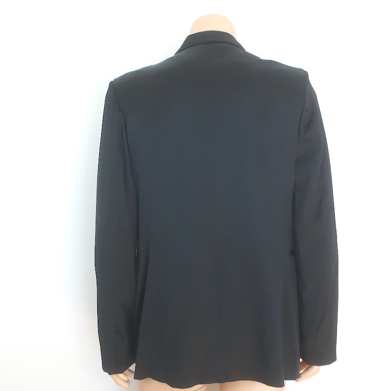 Ann Demeulemeester Satin Blazer Black Size Extra Large One-Button Jacket NEW