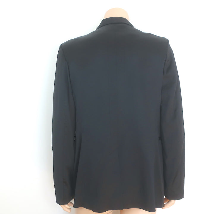 Ann Demeulemeester Satin Blazer Black Size Extra Large One-Button Jacket NEW