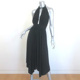 MISA Carissa Backless Halter Dress Black Stretch Jersey Size Extra Small NEW