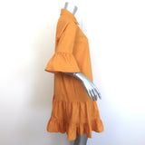 La DoubleJ Choux Ruffled Mini Dress Marigold Cotton Poplin Size Large