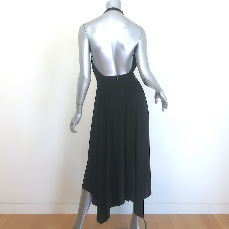MISA Carissa Backless Halter Dress Black Stretch Jersey Size Extra Small NEW
