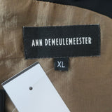 Ann Demeulemeester Satin Blazer Black Size Extra Large One-Button Jacket NEW