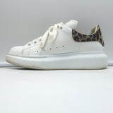 Alexander McQueen Oversized Sneakers White Leather & Leopard Suede Size 36