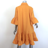 La DoubleJ Choux Ruffled Mini Dress Marigold Cotton Poplin Size Large