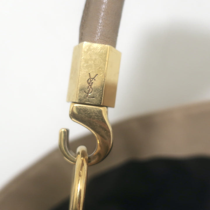 Yves Saint Laurent Roady Hobo Beige Leather Large Shoulder Bag