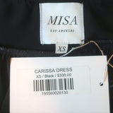 MISA Carissa Backless Halter Dress Black Stretch Jersey Size Extra Small NEW