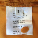 La DoubleJ Choux Ruffled Mini Dress Marigold Cotton Poplin Size Large