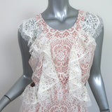 Alexis Cutout Midi Dress Aldridge Ivory Ruffled Lace Size Medium