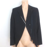Ann Demeulemeester Double-Lapel Blazer Black Cotton-Linen Size Large
