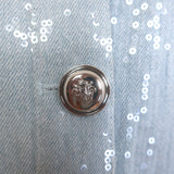 Derek Lam 10 Crosby Penny Cropped Sequin Jacket Light Blue Size 0