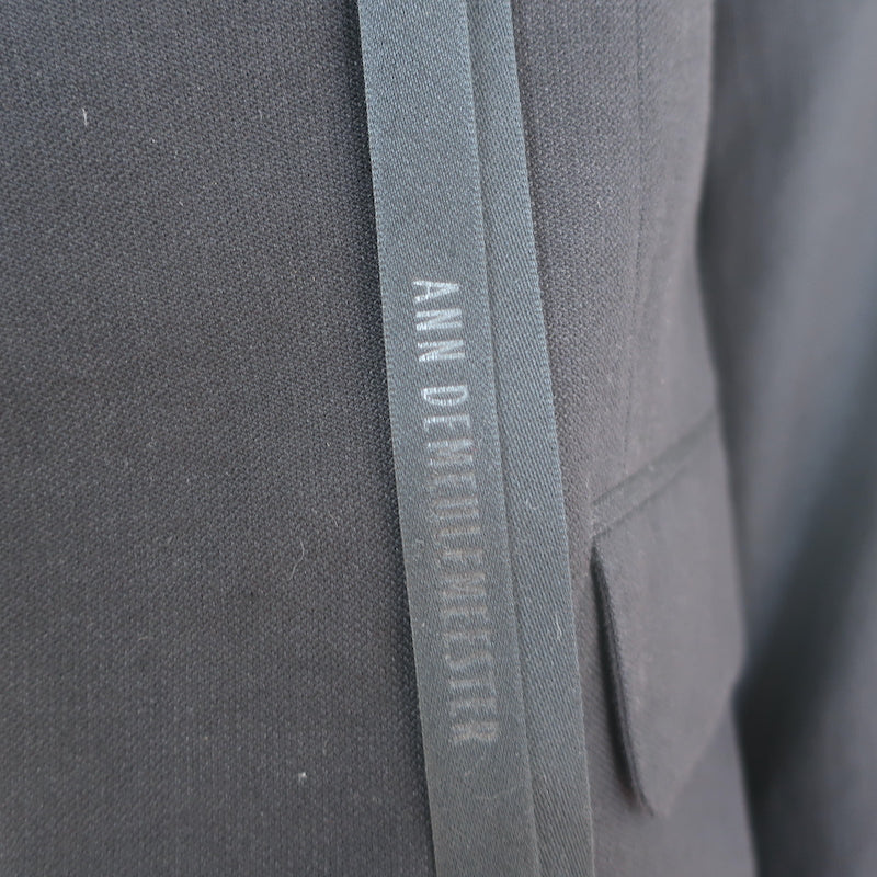 Ann Demeulemeester Double-Lapel Blazer Black Cotton-Linen Size Large