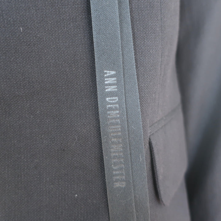 Ann Demeulemeester Double-Lapel Blazer Black Cotton-Linen Size Large