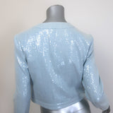Derek Lam 10 Crosby Penny Cropped Sequin Jacket Light Blue Size 0