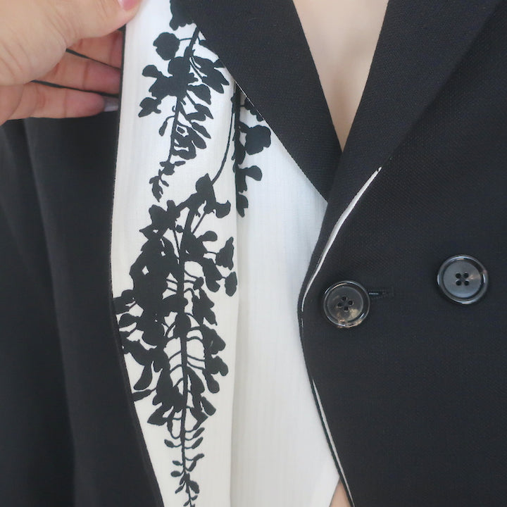 Ann Demeulemeester Double-Lapel Blazer Black Cotton-Linen Size Large