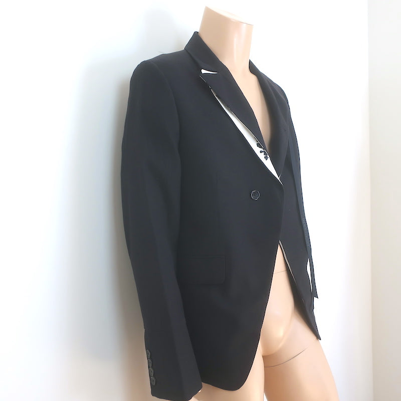 Ann Demeulemeester Double-Lapel Blazer Black Cotton-Linen Size Large