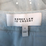 Derek Lam 10 Crosby Penny Cropped Sequin Jacket Light Blue Size 0