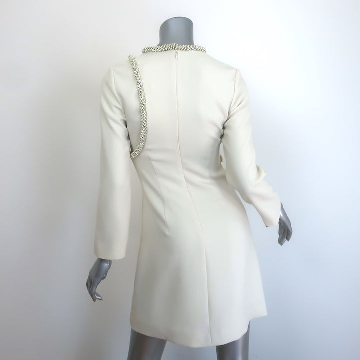 Jonathan Simkhai Katherine Diamante Cutout Mini Dress Cream Crepe Size 0 NEW