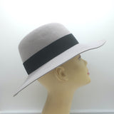 Maison Michel Virginie Fedora Hat Light Gray Wool Felt Size Small
