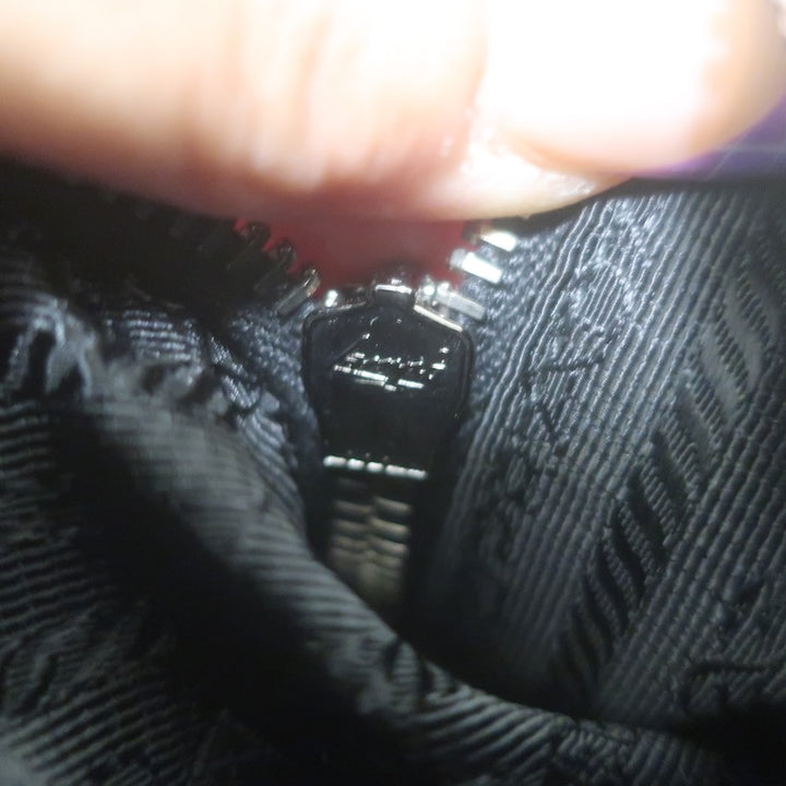 Prada Tessuto Gaufre Braided Strap Large Shoulder Bag Black Leather-Trim Nylon