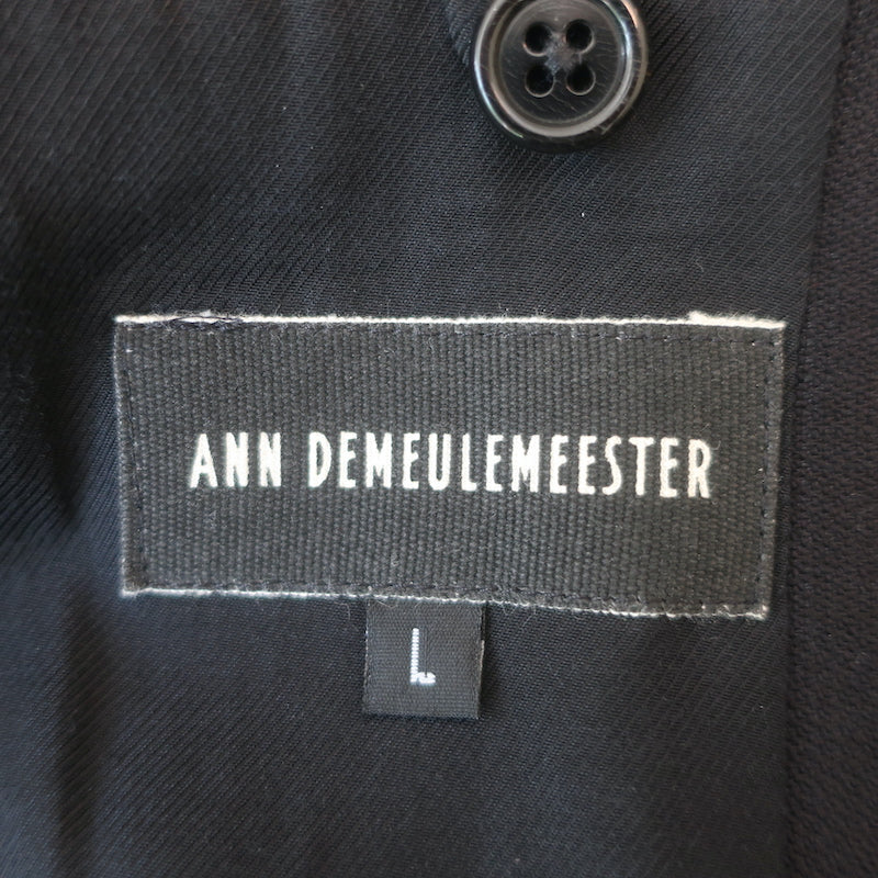 Ann Demeulemeester Double-Lapel Blazer Black Cotton-Linen Size Large