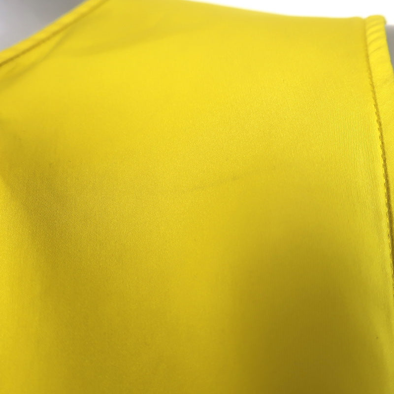 No. 21 Sleeveless Tiered Mini Dress Yellow Taffeta Size 44