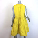 No. 21 Sleeveless Tiered Mini Dress Yellow Taffeta Size 44