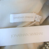Jonathan Simkhai Katherine Diamante Cutout Mini Dress Cream Crepe Size 0 NEW