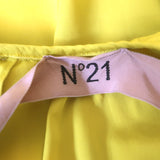 No. 21 Sleeveless Tiered Mini Dress Yellow Taffeta Size 44