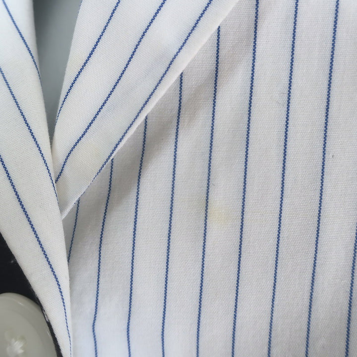 Libertine LACMA Print Pinstriped Blazer White/Blue Size Extra Small