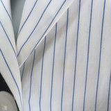 Libertine LACMA Print Pinstriped Blazer White/Blue Size Extra Small