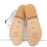 Doen x K.Jacques Cote T-Strap Flat Sandals Gold Metallic Leather Size 39 NEW