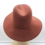 Janessa Leone Kit Fedora Hat Rust Wool Felt Size Small