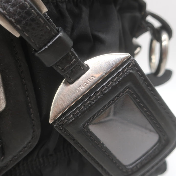 Prada Tessuto Gaufre Braided Handle crossbody bag, strap detail