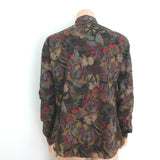 Valentino Butterfly Print Button Down Shirt Brown/Multi Cotton Size 43