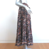 Ulla Johnson Tiered Midi Skirt Amelia Floral Print Cotton Voile Size 10 NEW