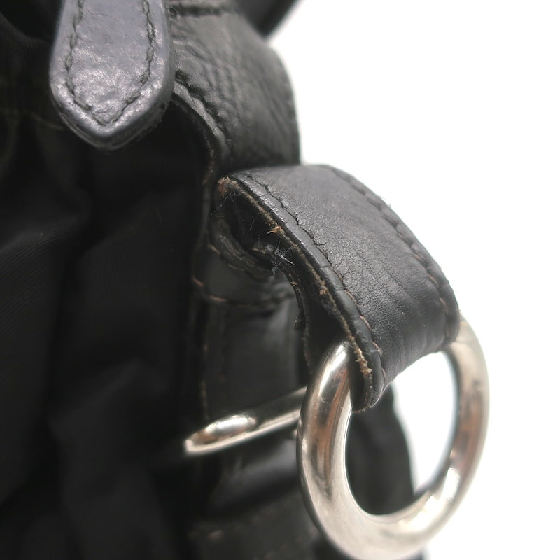 Prada Tessuto Gaufre Braided Handle crossbody bag, three-quarter view